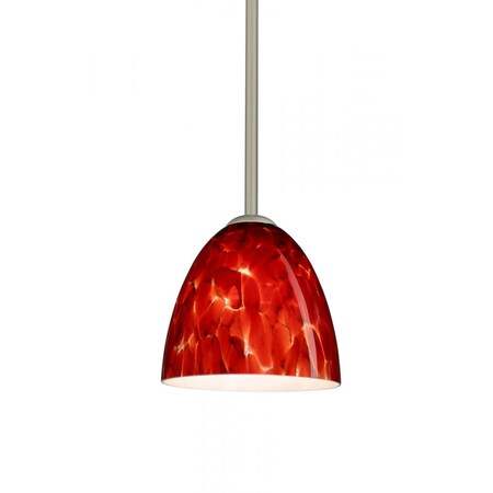 Besa Lighting-Besa Vila LED Pendant Garnet Satin Nickel 1x9W LED-1TT-447041-LED-SN